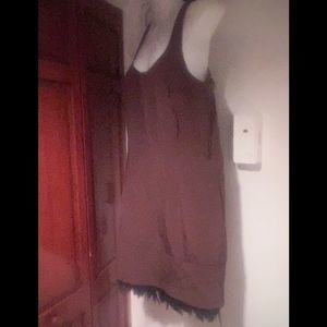 jay godfrey brown sexy dress black feather bottom